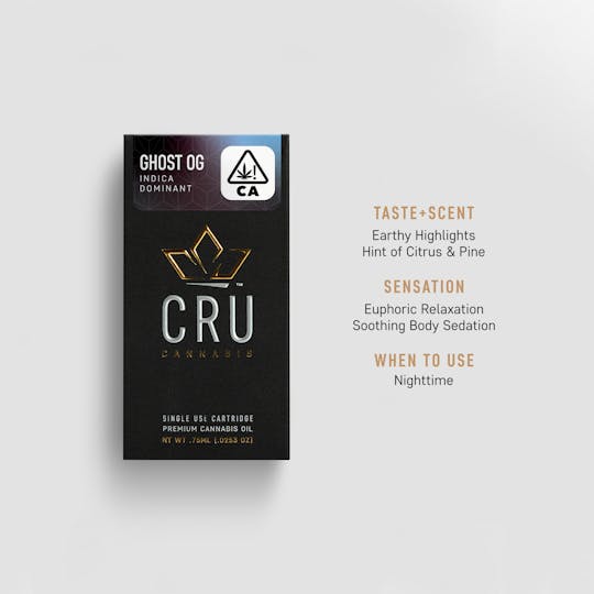 CRU Cannabis - Ghost OG (0.75ML Oil Cartridge) - 1