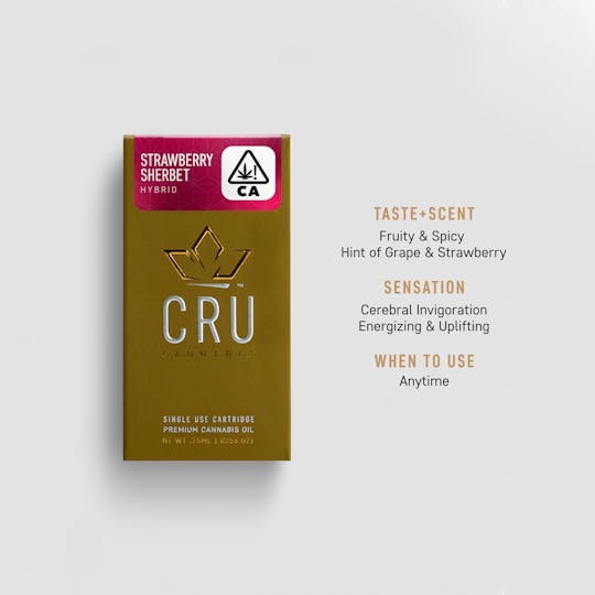 CRU Cannabis - Strawberry Sherbet (0.75ML Oil Cartridge) - 1