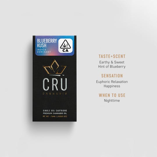 CRU Cannabis - Blueberry Kush (0.75ML Oil Cartridge) - 1