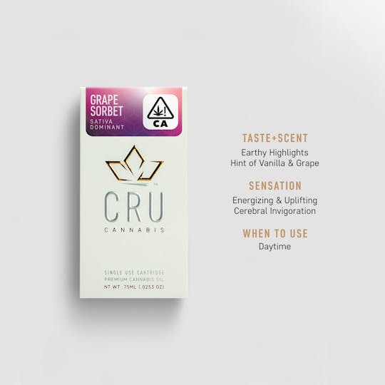 CRU Cannabis - Grape Sorbet (0.75ML Oil Cartridge) - 1