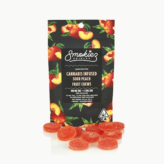 Smokiez Edibles - Sour Peach Fruit Chews, 100mg - CA - 1