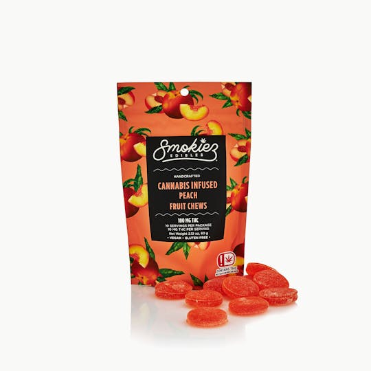 Smokiez Edibles - Peach Fruit Chews - 100 mg THC - OK - 1