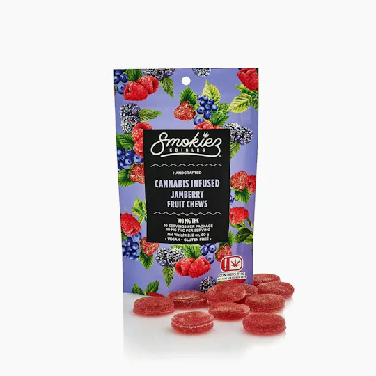 Smokiez Edibles - Jamberry Fruit Chews | 100mg | 10ct | 100mg/ea - 1