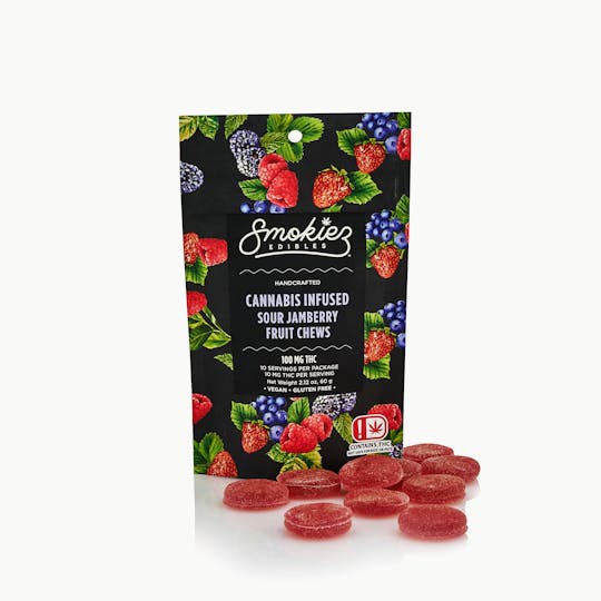 Smokiez Edibles - Sour Jamberry Fruit Chews - 100 mg THC - OK - 1