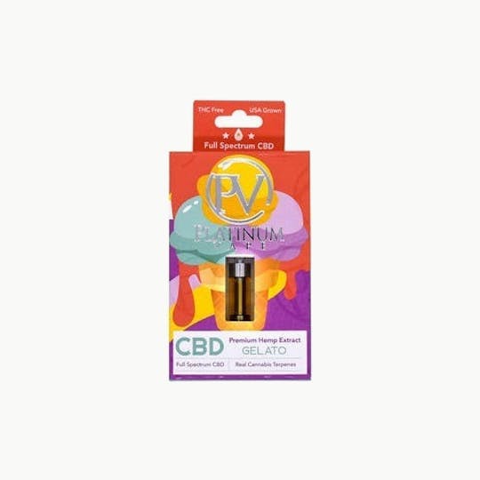 Platinum Vape - Platinum Vape CBD Gelato (Hybrid) 510 thread cartridge 1mL - 1