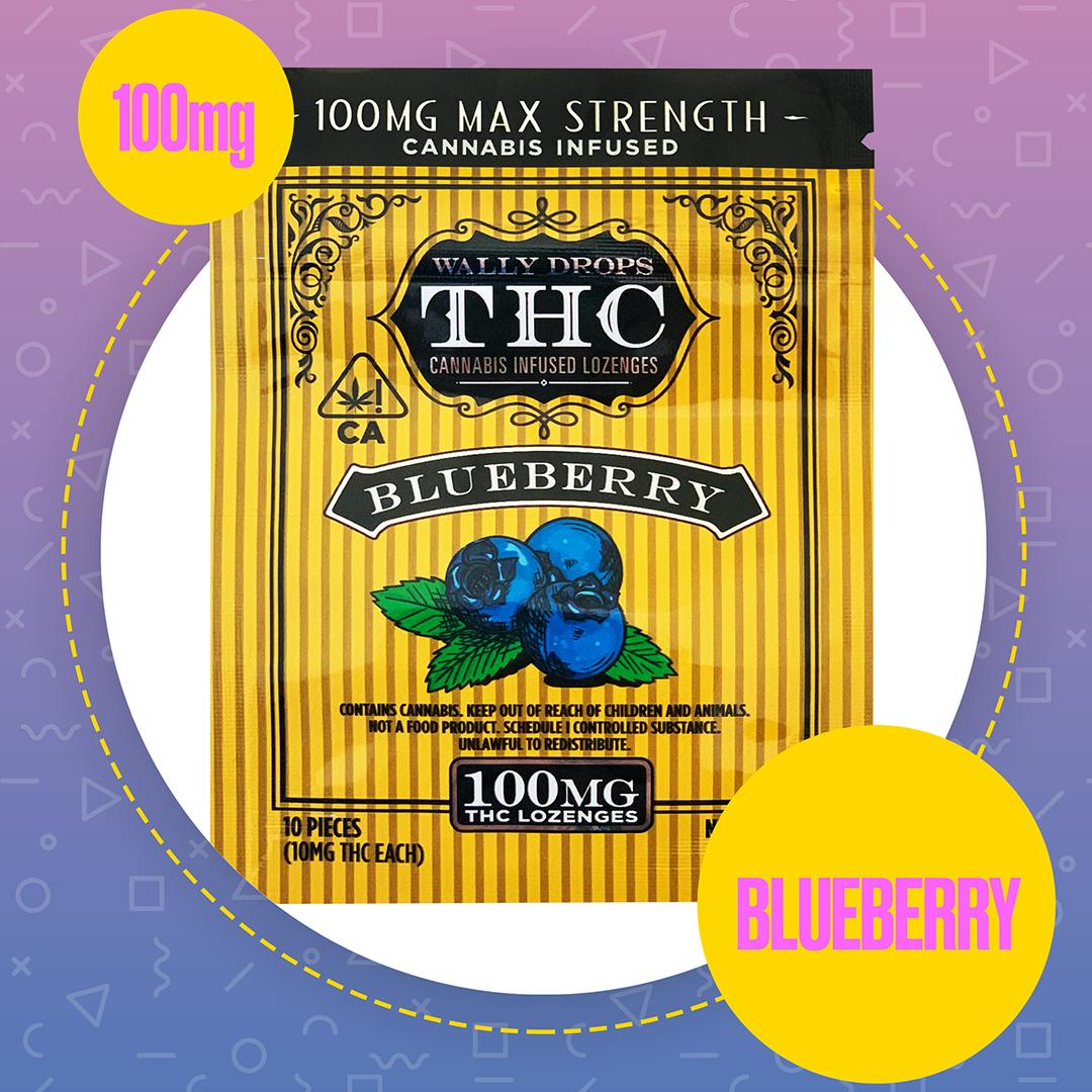 Wally Drops - Wally Drops THC Lozenges 100mg - Blueberry - 1