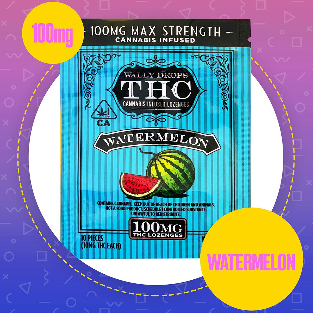 Wally Drops - Wally Drops THC Lozenges 100mg - Watermelon - 1