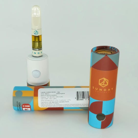 Sunday Extracts - 0.5g Cured Resin Cartridge MAC - 1