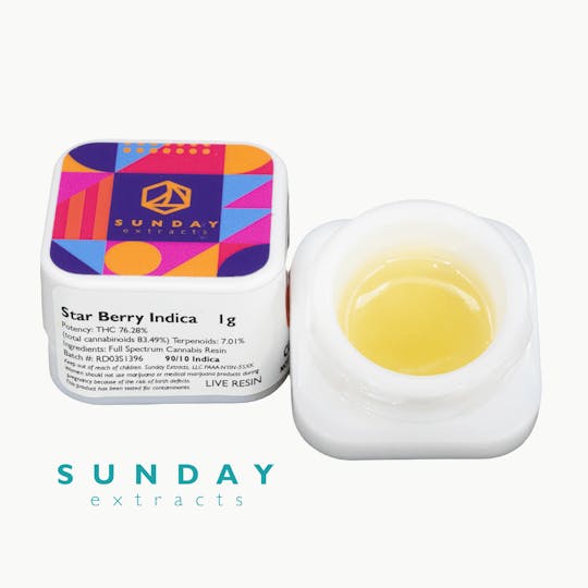 Sunday Extracts - 1g Concentrate Star Berry Indica - 1