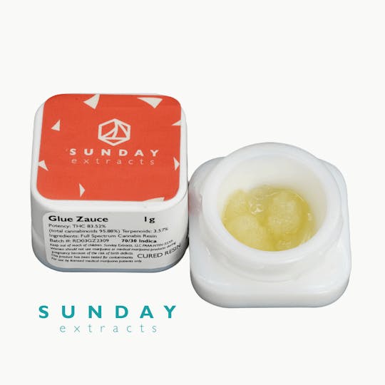 Sunday Extracts - 1g Concentrate Cured Resin - Glue Zauce - 1