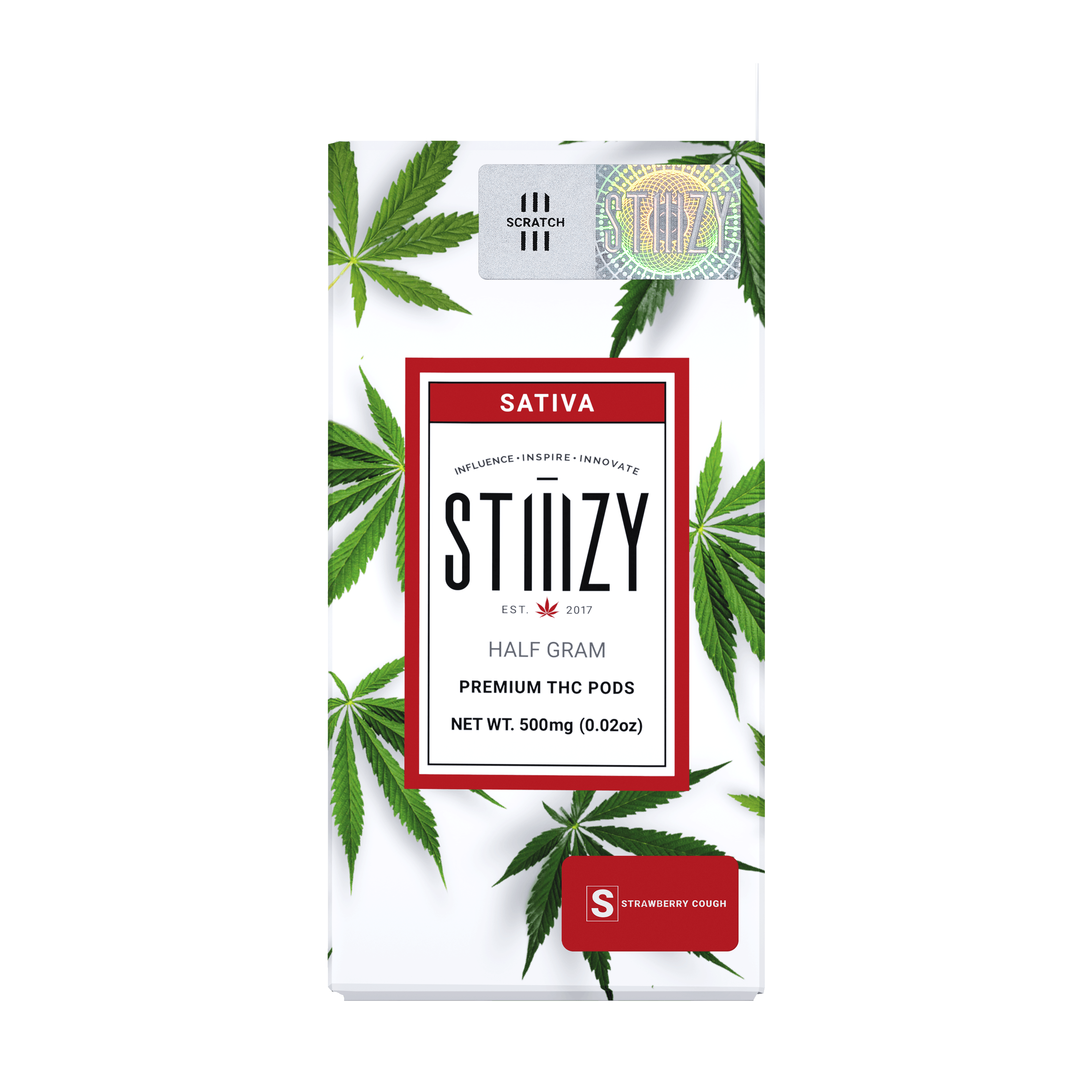 STIIIZY - Vape Cartridge - STRAWBERRY COUGH .5G Original THC Pod - STIIIZY - 1