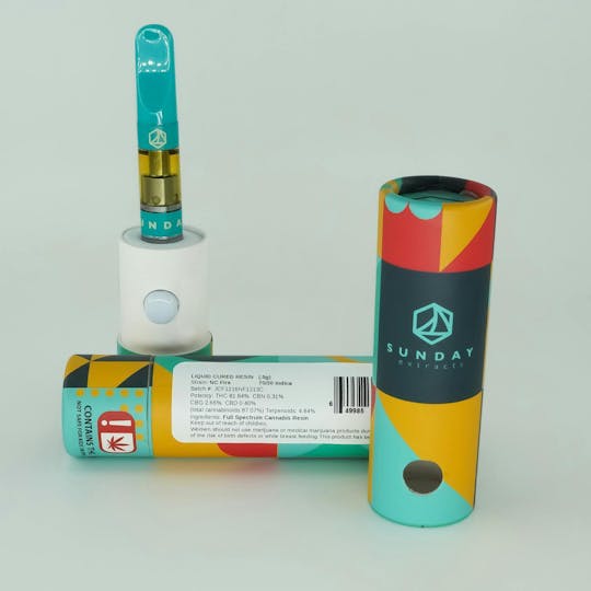 Sunday Extracts - 0.5g Live Resin Cartridge NC Fire - 1