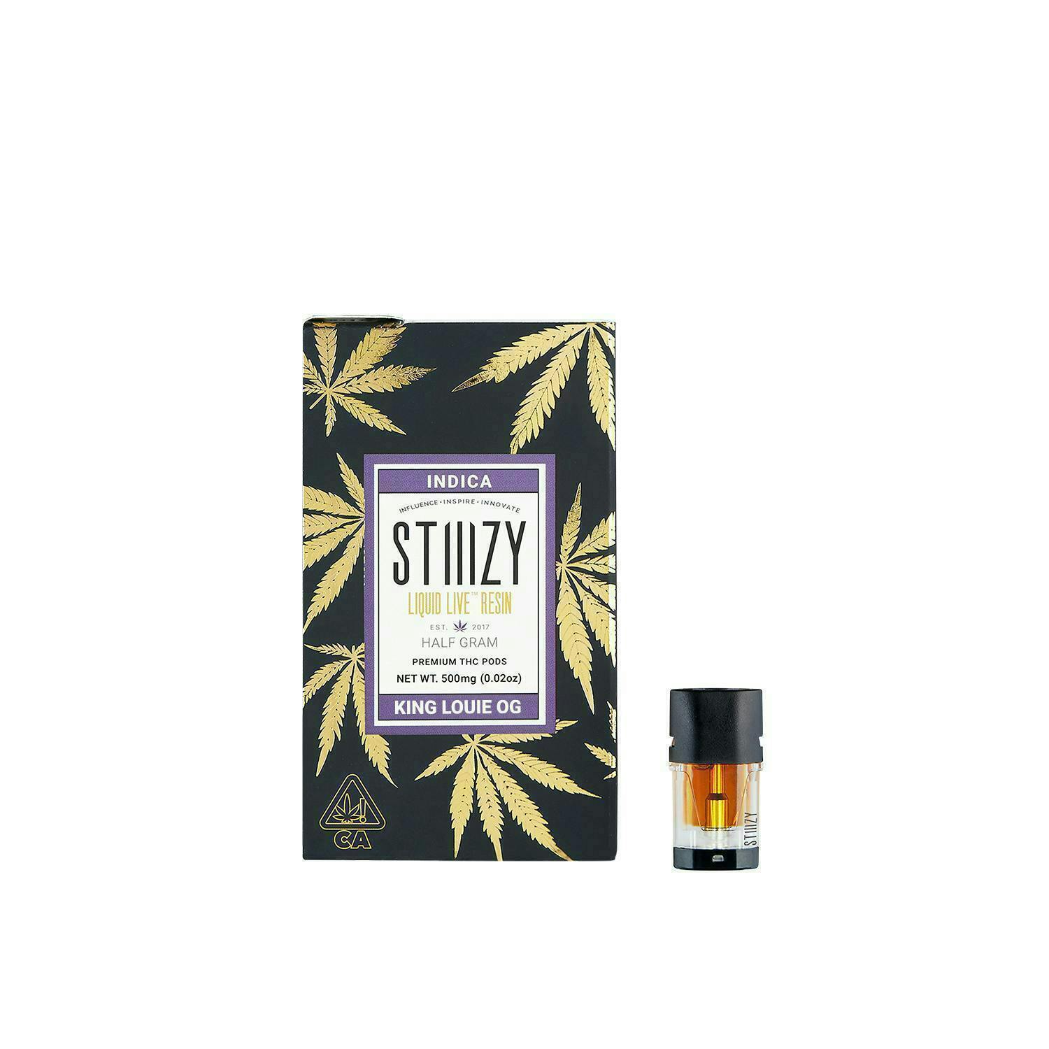 STIIIZY - Vape Cartridge - KING LOUIE OG .5G Live Resin Pod - STIIIZY - 1