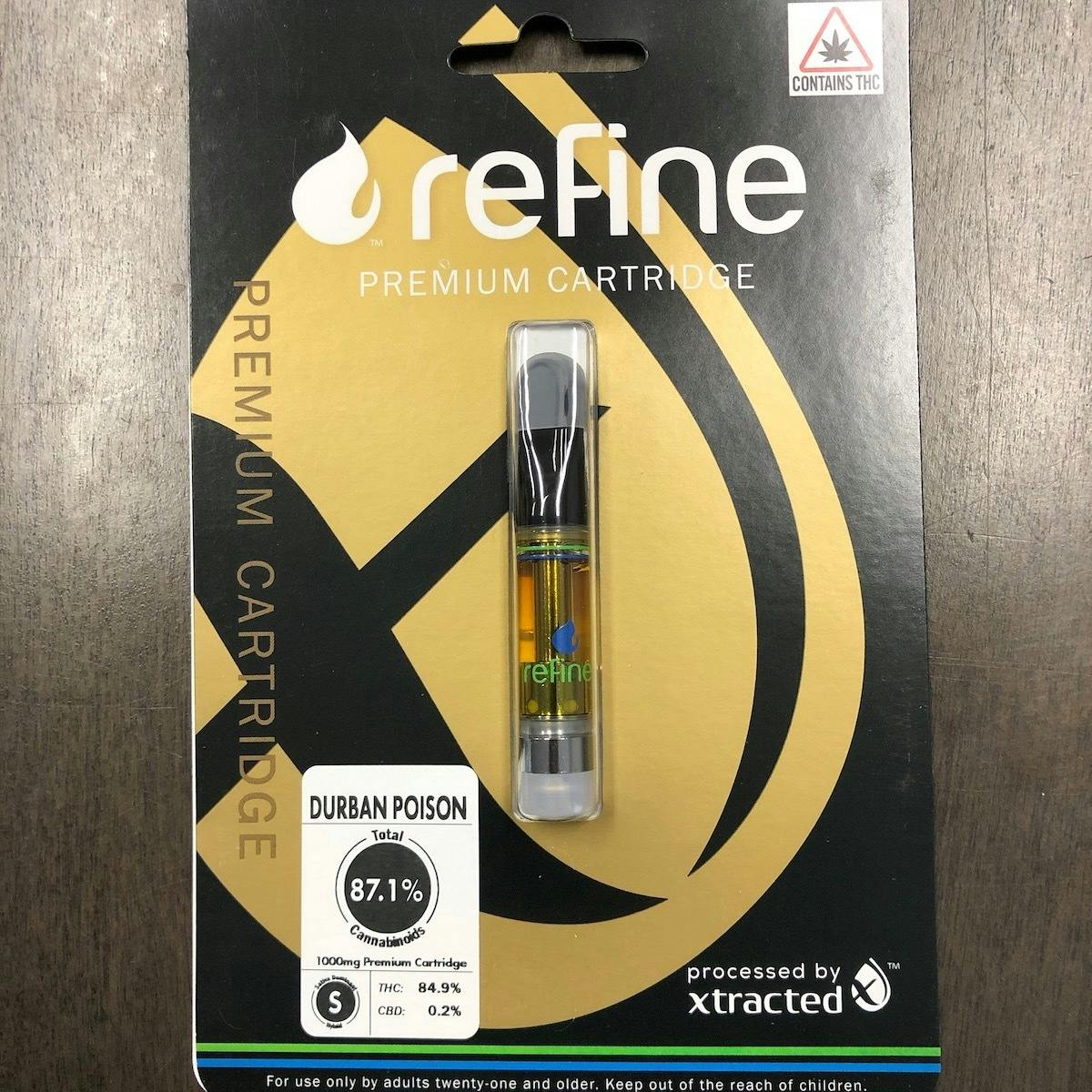 Refine New England (Medical) - Durban Poison Distillate Cartridge (1 Gram) - 1