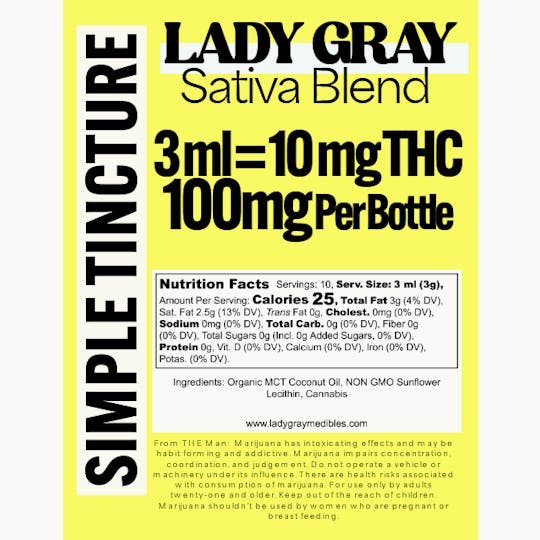 Lady Gray Gourmet Medibles - Lady Gray - Medibles - Simple Tinctures - Sativa - 1