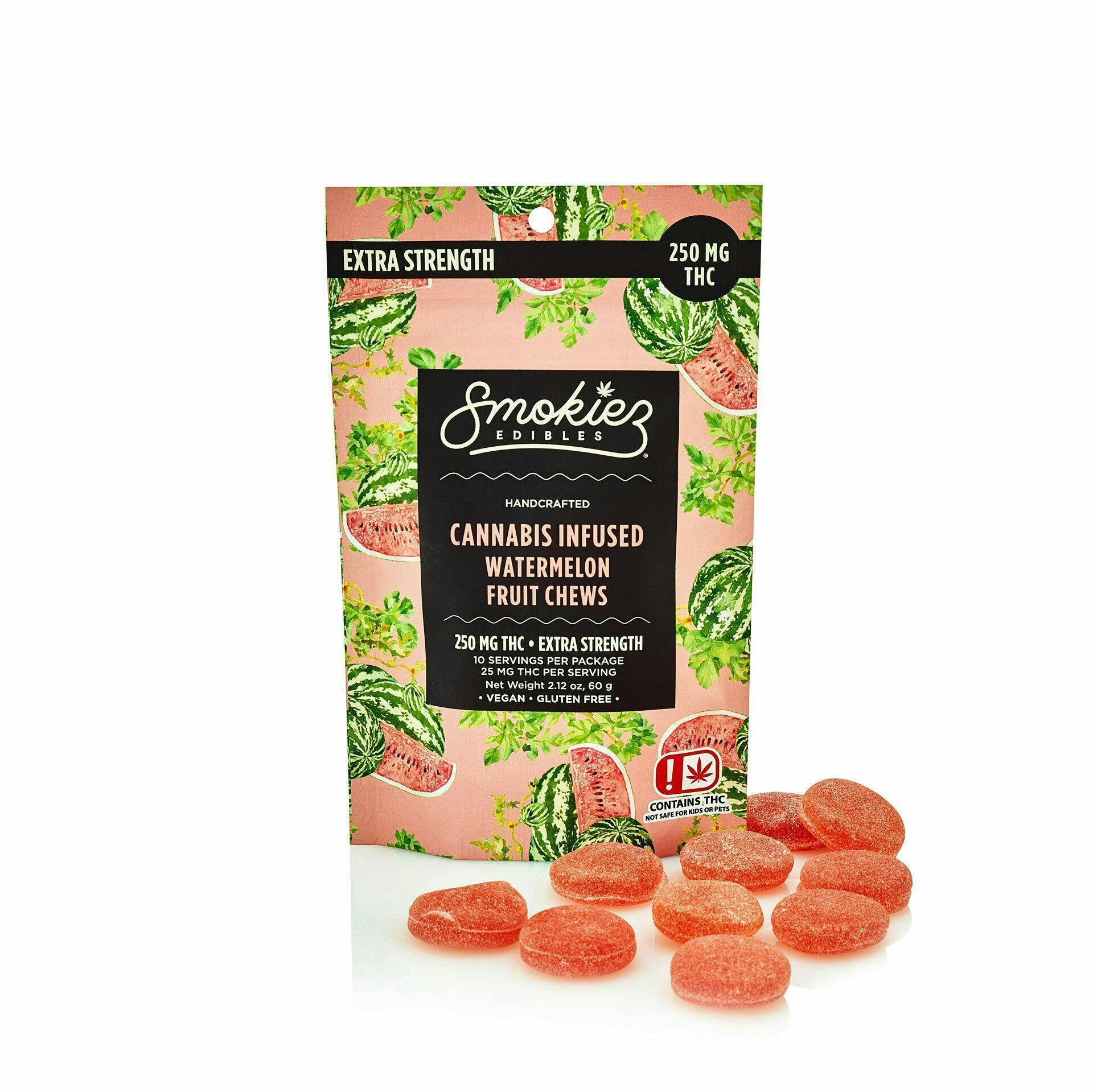 Smokiez Edibles - Watermelon Fruit Chews | 250mg | 10ct | 25mg/ea - 1