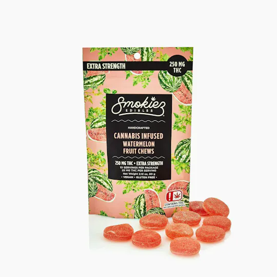 Smokiez Edibles - Watermelon Fruit Chews | 250mg | 10ct | 25mg/ea - 1