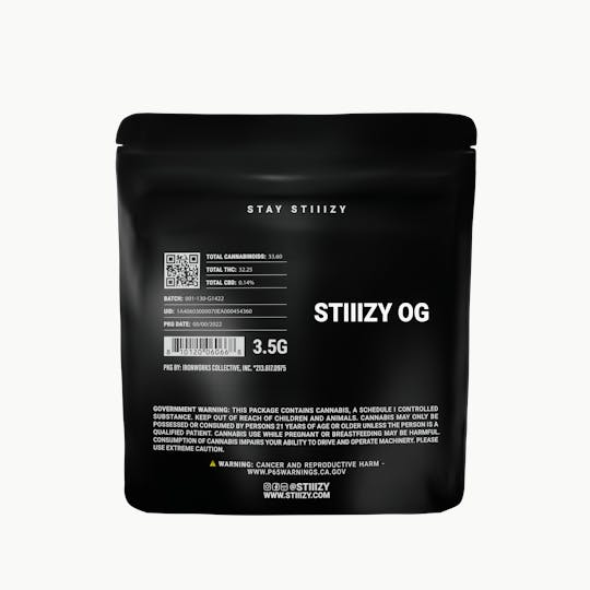 STIIIZY - - OG - 3.5G Black Label Mylar - 1
