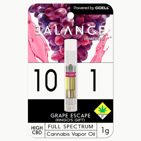 MFused - BALANCE - Grape Escape 10:1 CBD Cartridge - 1