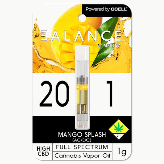 MFused - BALANCE - Mango Splash 20:1 CBD Cartridge - 1