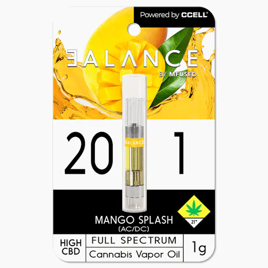 MFused - BALANCE - Mango Splash 20:1 CBD Cartridge - 1