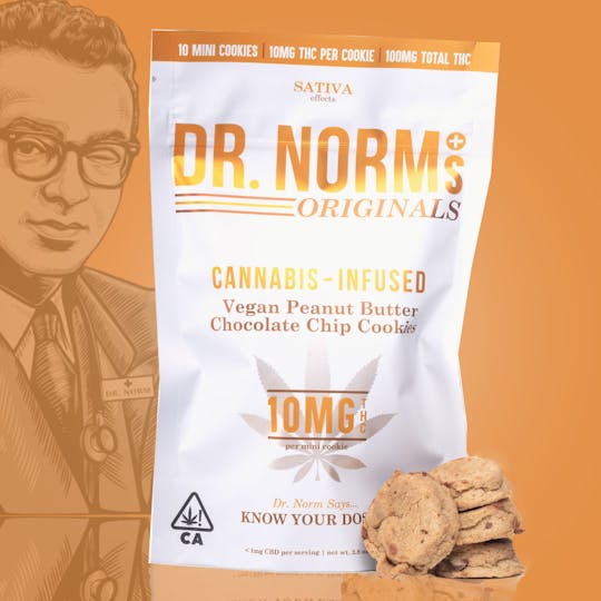 Dr. Norm's - Vegan Peanut Butter Chocolate Chip 10mg Cookies - SATIVA - 1