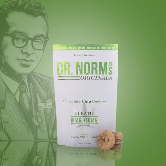 Dr. Norm's - Chocolate Chip 1:1 10mg Cookies- FOCUS+WELLNESS - 1