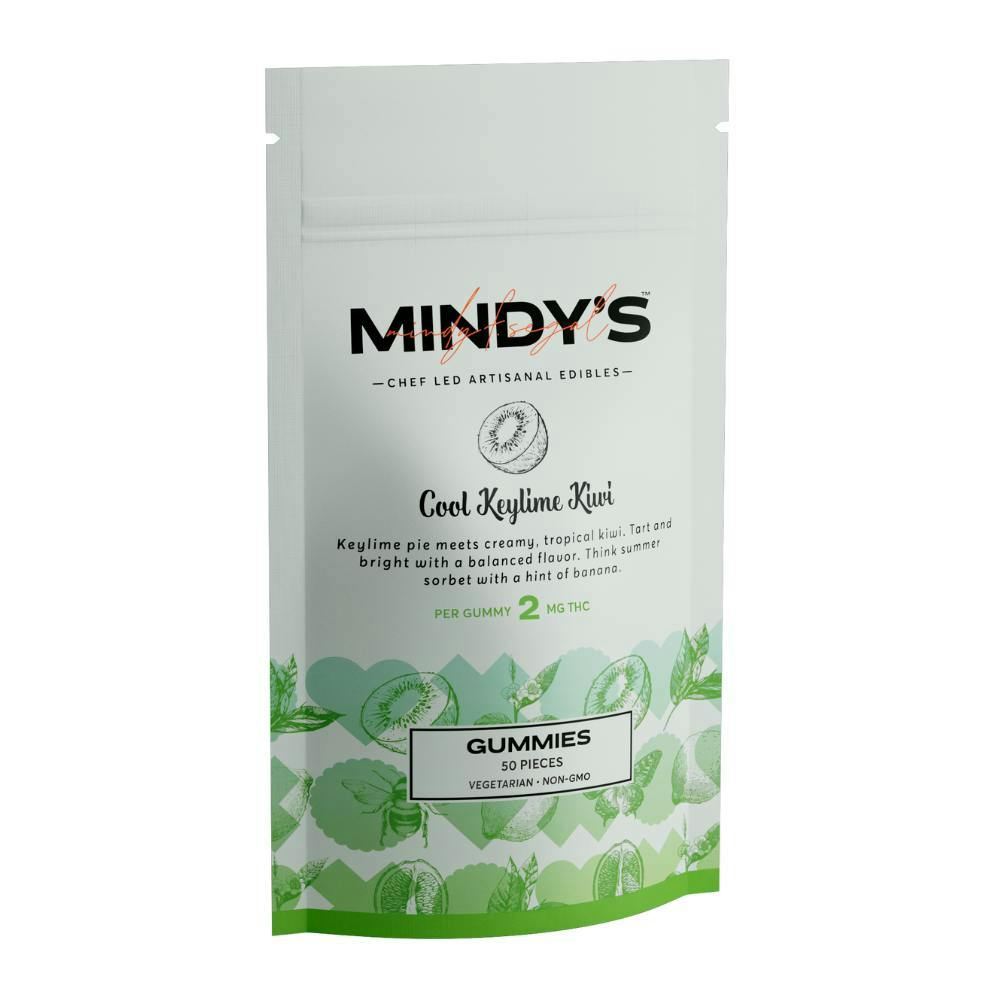 Mindy’s Edibles - Cool Keylime Kiwi Gummies | 100mg | 50ct | 2mg/ea - 1