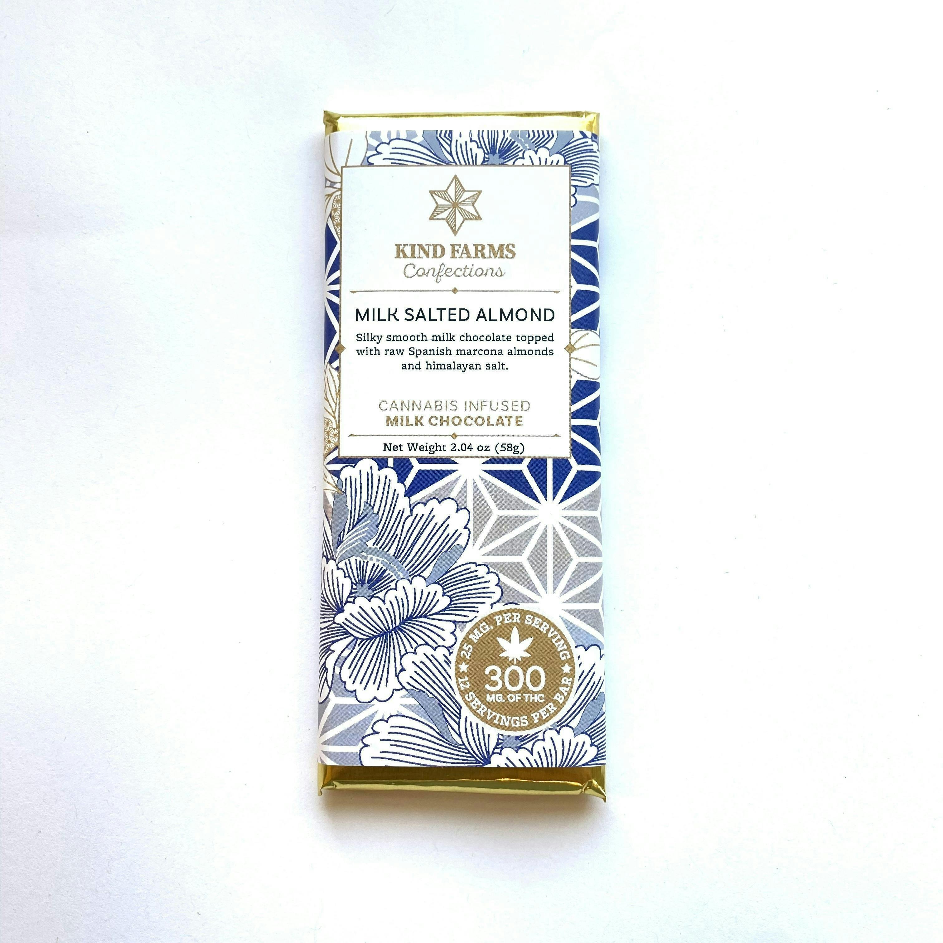 Indico - Milk Salted Almond Chocolate Bar 300mg - 1