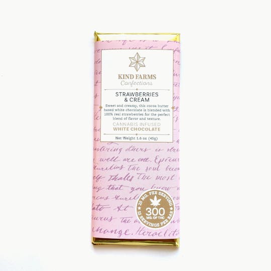 Indico - Strawberries & Cream White Chocolate Bar 300mg - 1