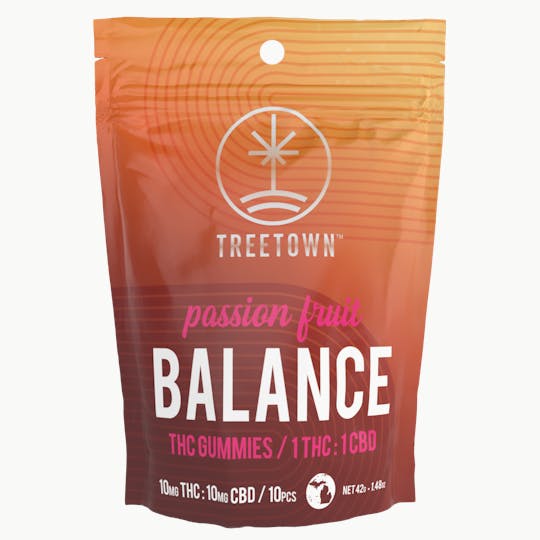 Treetown - Balance Passion Fruit Gummies - 1 THC : 1 CBD - 1