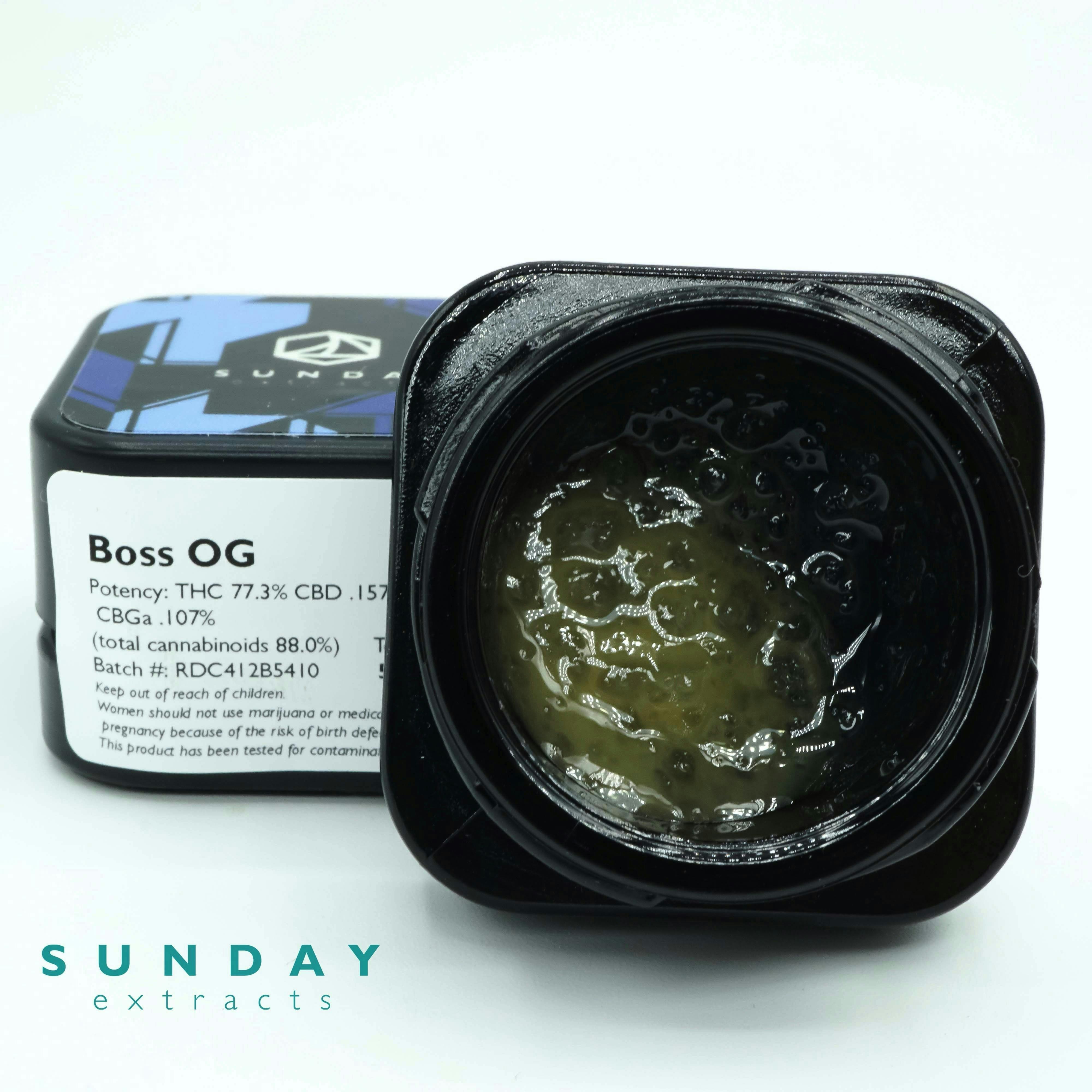 Sunday Extracts - 1g Concentrate Cured Resin - Boss OG - 1