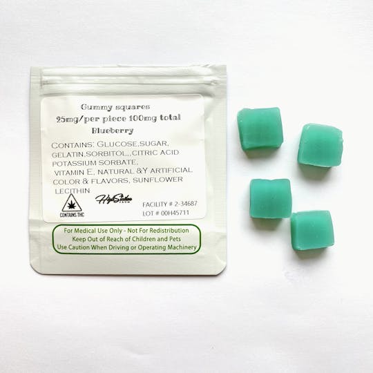 High Striker Farm - 25mg THC Blueberry Gummy Squares - 1