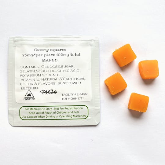 High Striker Farm - 25mg THC Mango Gummy Squares - 1