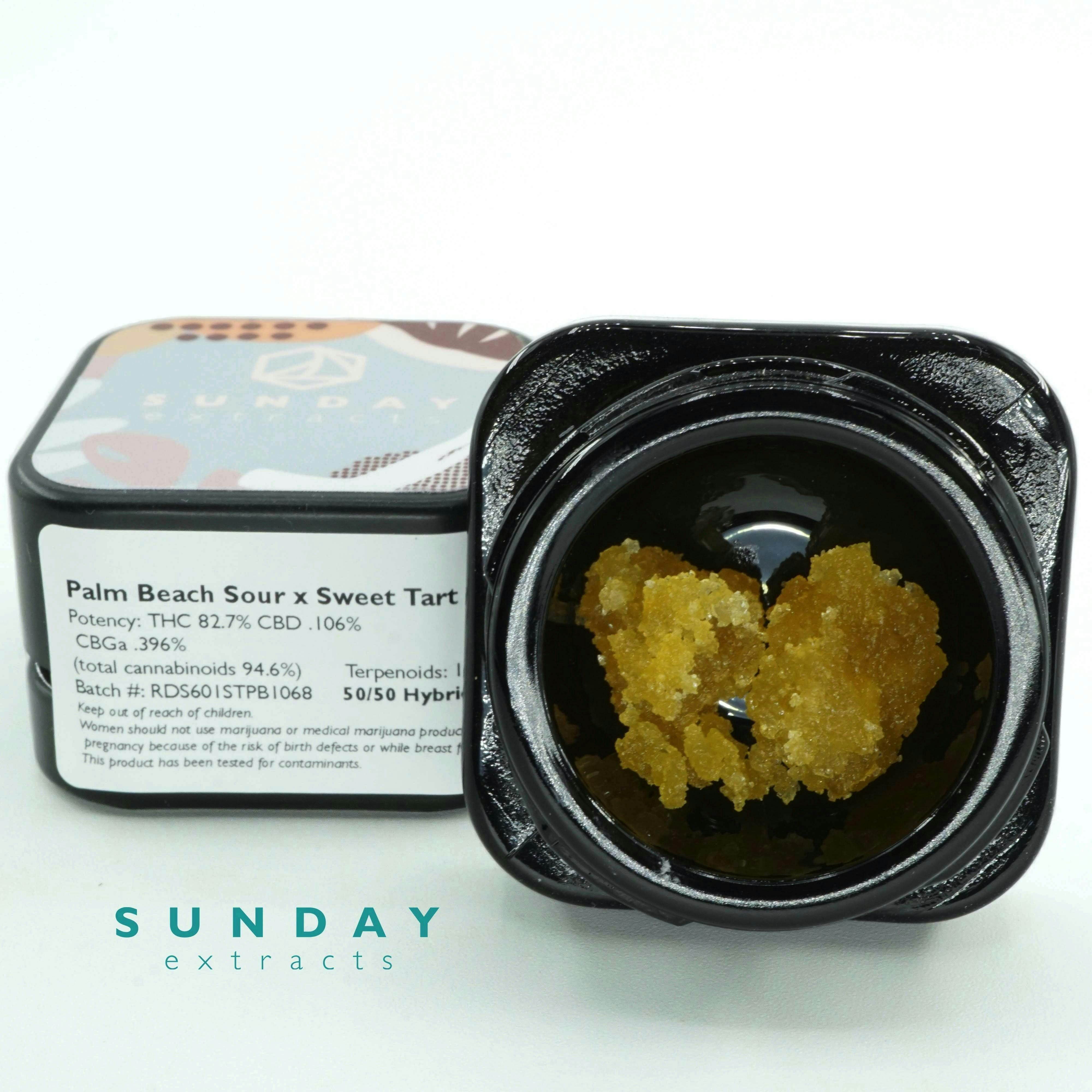 Sunday Extracts - 1g Concentrate Cured Resin- Palm Beachx Sweet Tart - 1