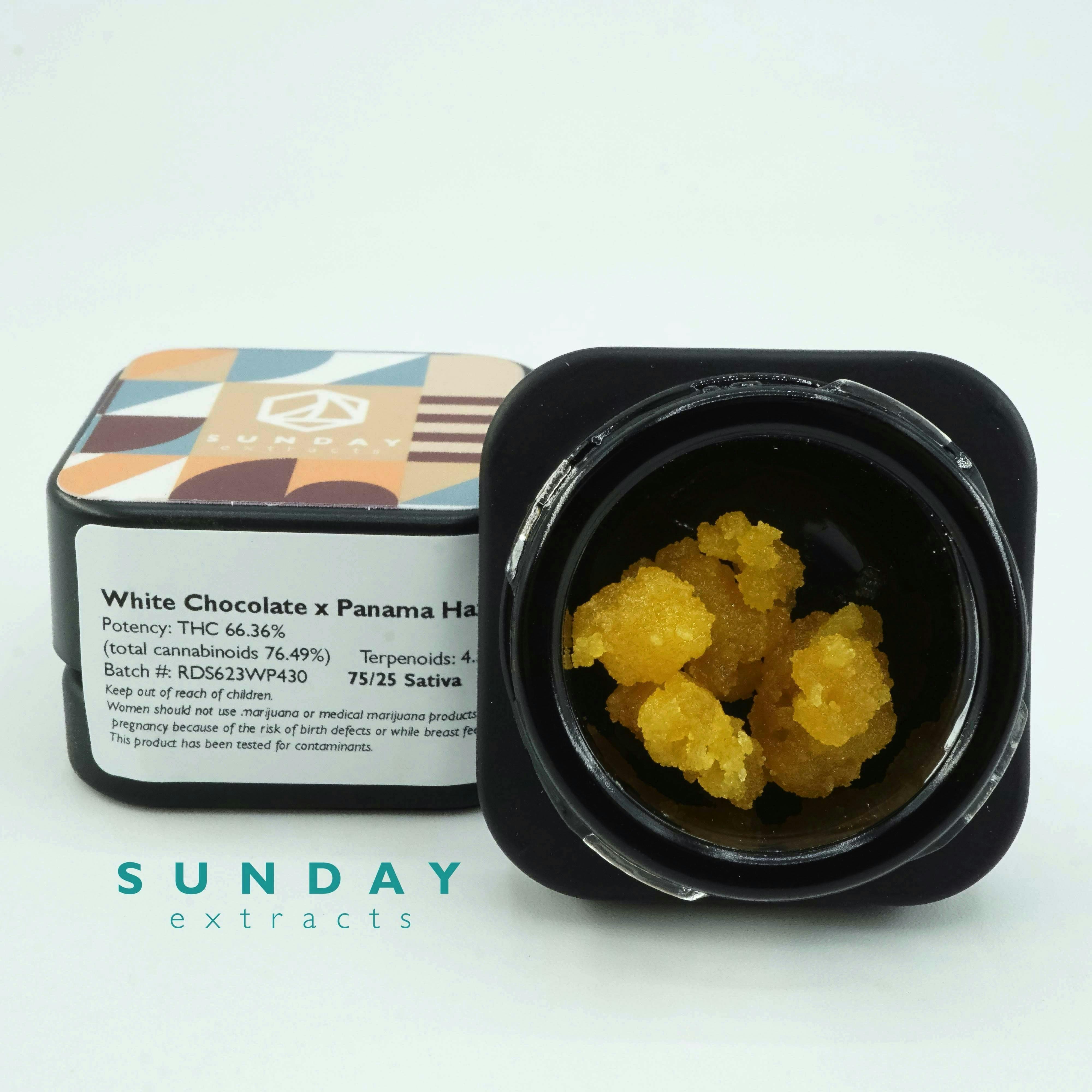 Sunday Extracts - 1g Concentrate Cured Resin - White Choc x Panama Haze - 1