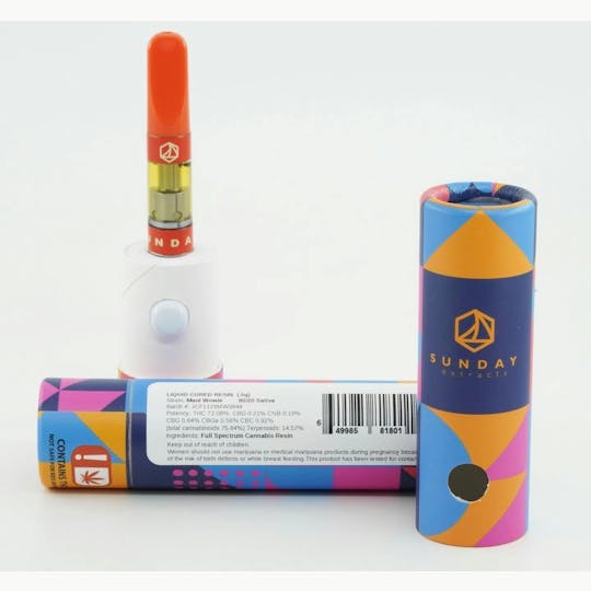 Sunday Extracts - 0.5g Cured Resin Cartridge Maui Wowie - 1