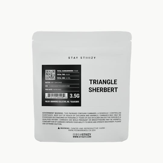 STIIIZY - - TRIANGLE SHERBERT - 3.5G White Label Mylar - 1