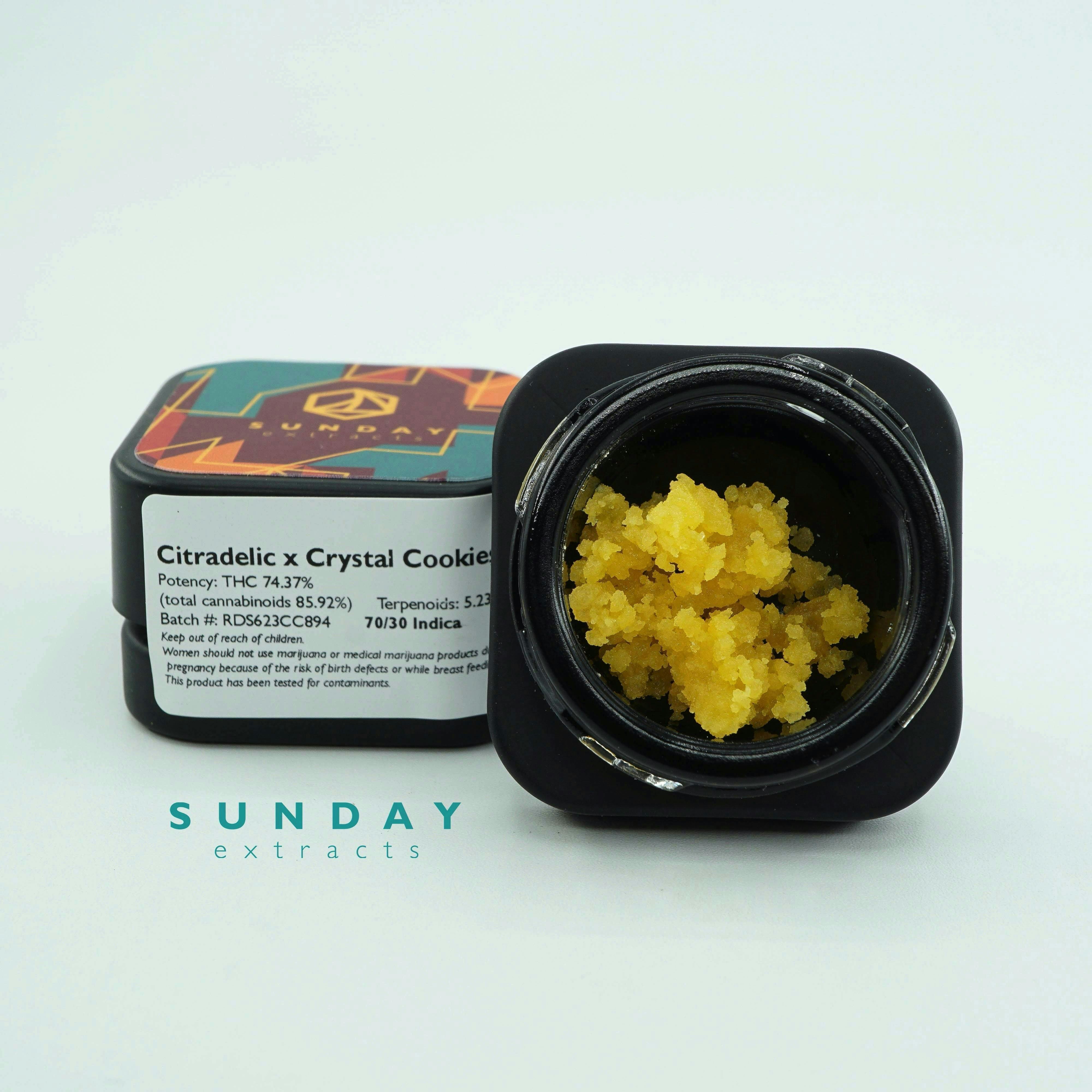 Sunday Extracts - 1g Concentrate Cured Resin - Citradelic x Crystal - 1