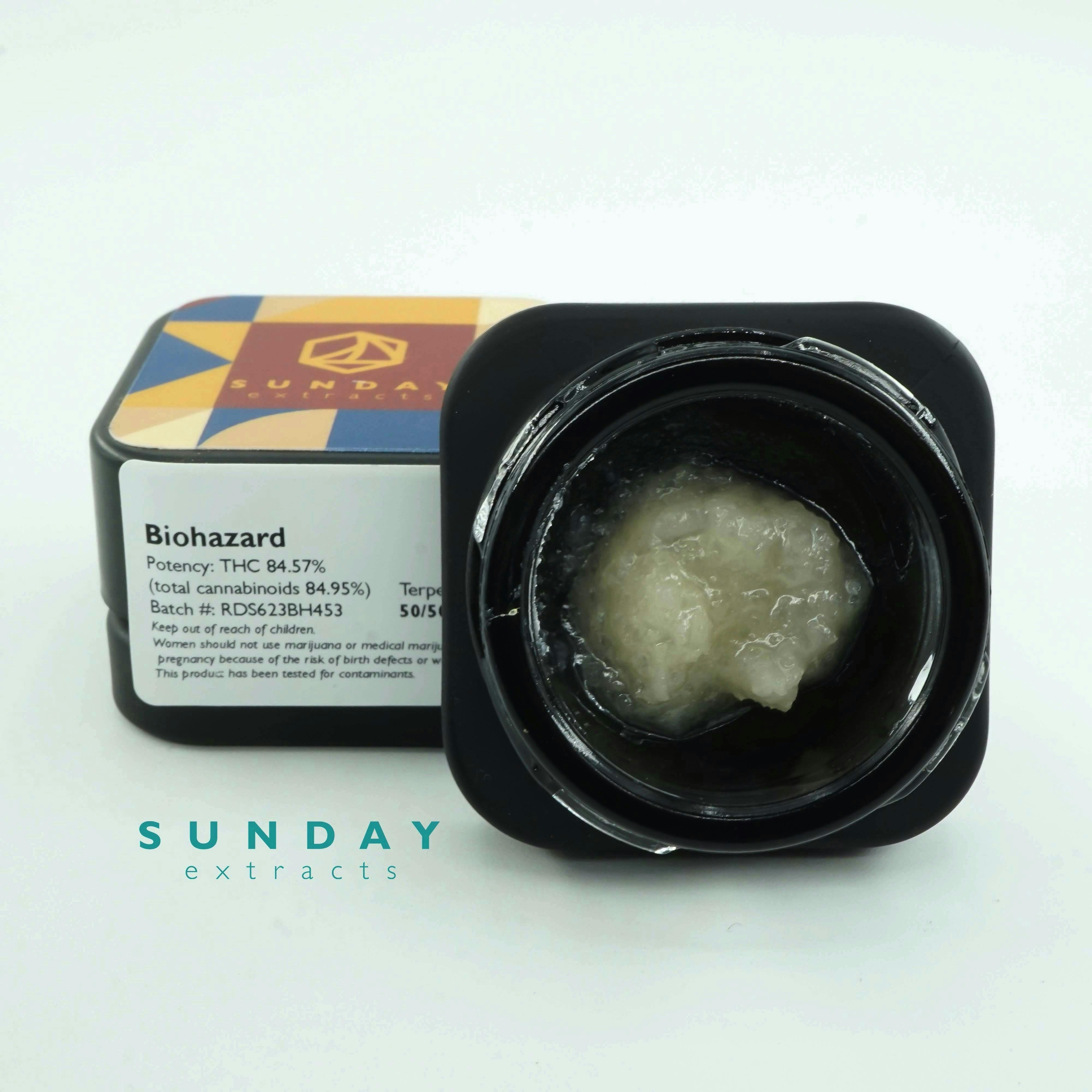 Sunday Extracts - 1g Concentrate Cured Resin - Biohazard - 1