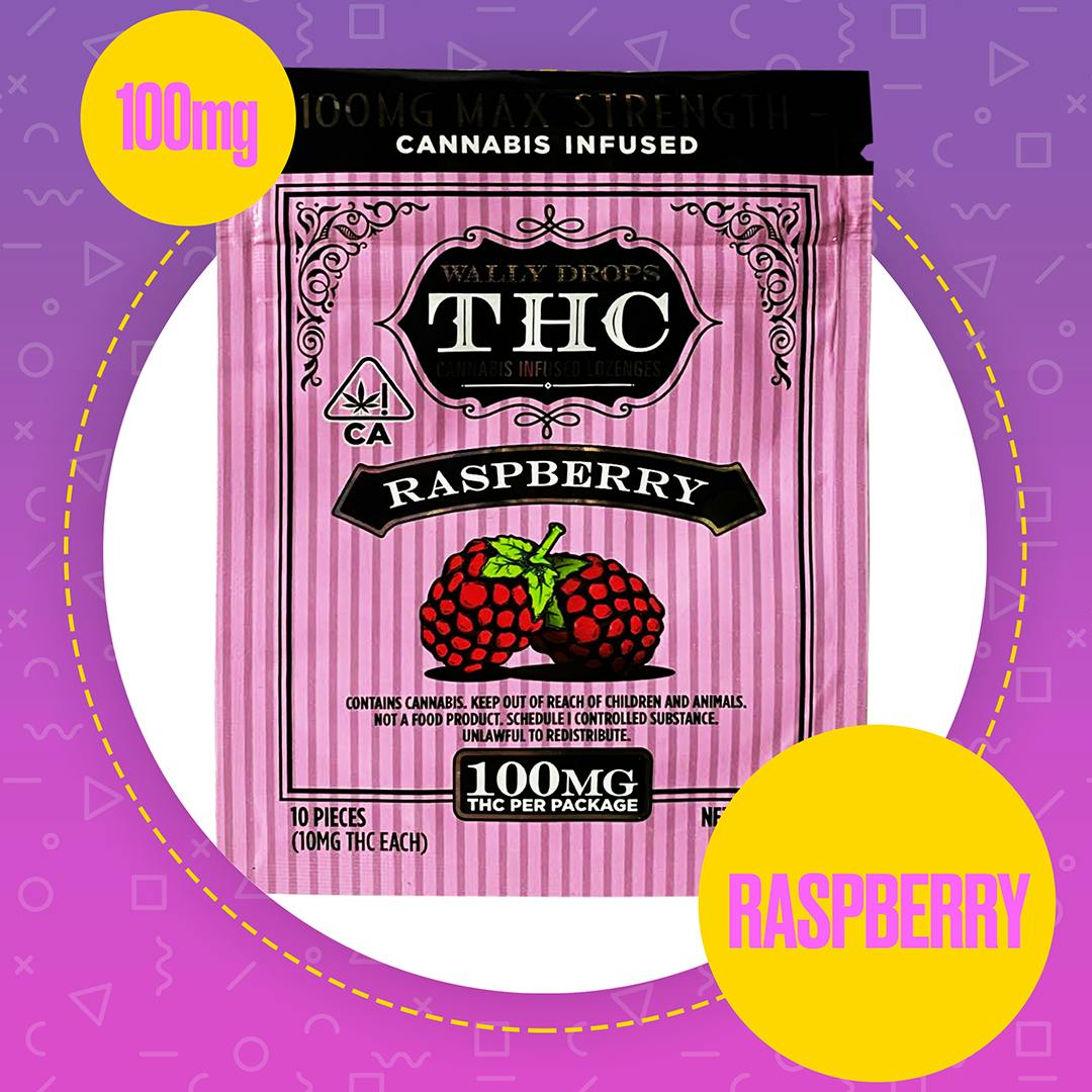 Wally Drops - Wally Drops THC Lozenges 100mg - Raspberry - 1