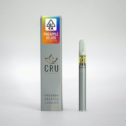 CRU Cannabis - Pineapple Gelato 1:1 CBD/THC (0.3ML Disposable Pen) - 1