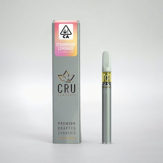 CRU Cannabis - Strawberry Lemonade 1:1 CBD/THC (0.3ML Disposable Pen) - 1