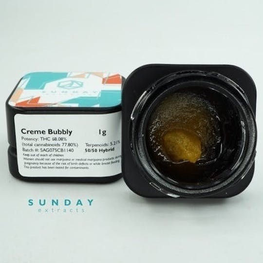 Sunday Extracts - 1g Concentrate Cured Resin - Creme Bubbly - 1