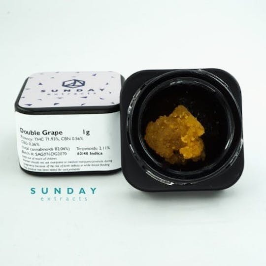 Sunday Extracts - 1g Concentrate Cured Resin - Double Grape - 1