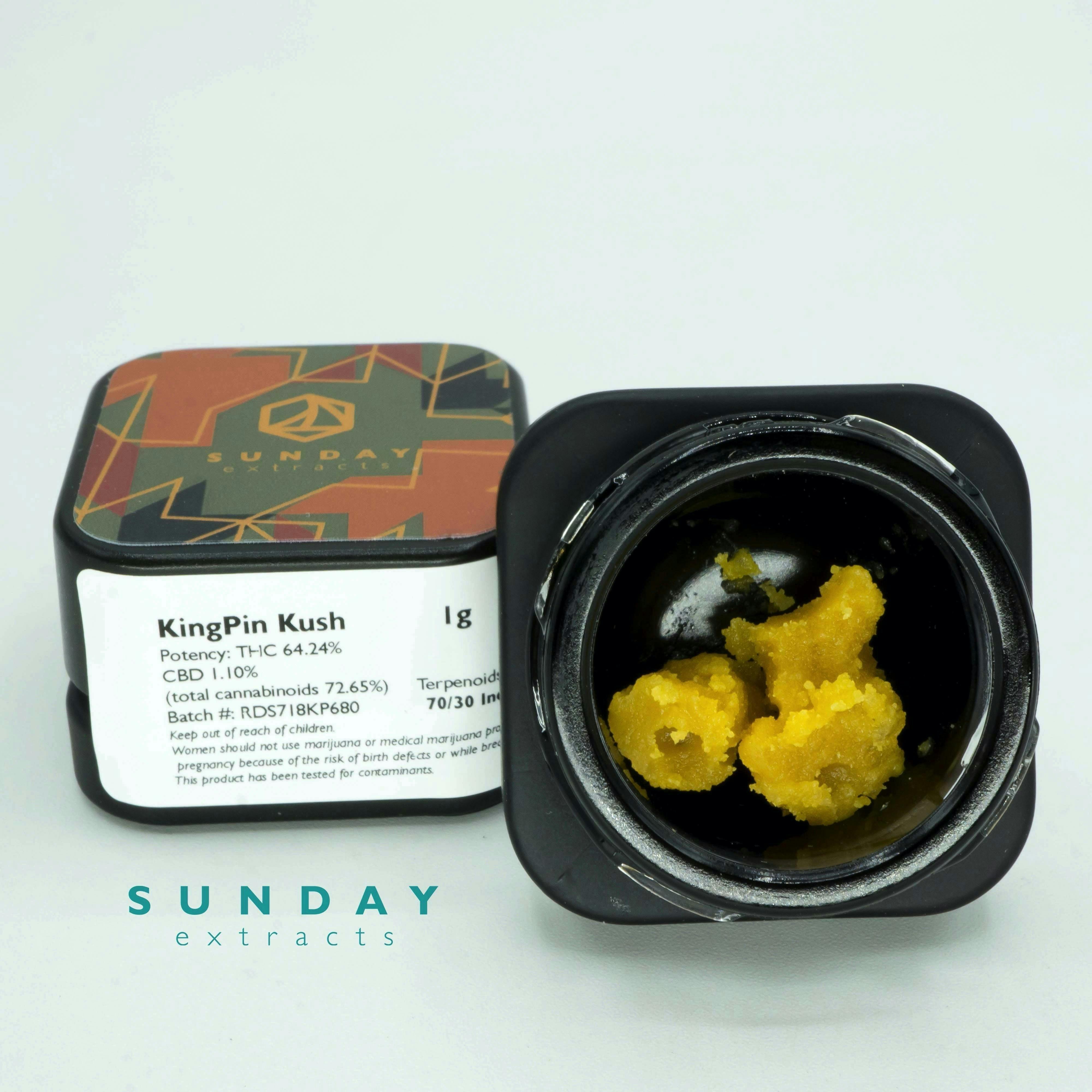 Sunday Extracts - 1g Concentrate Kingpin Kush - 1