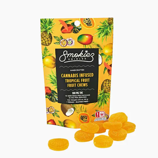 Smokiez Edibles - Tropical Fruit Fruit Chews | 100mg | 10ct | 10mg/ea - 1