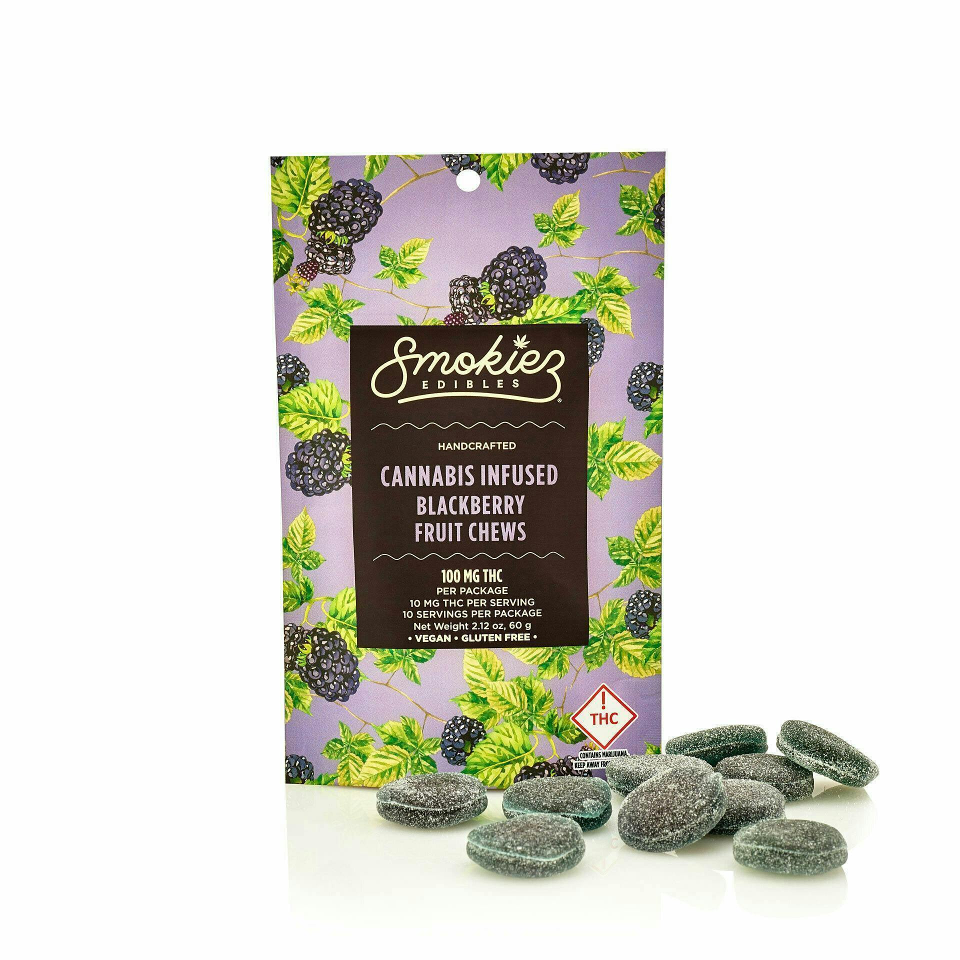 Smokiez Edibles - Blackberry Fruit Chews | 100mg | 10ct | 100mg/ea - 1