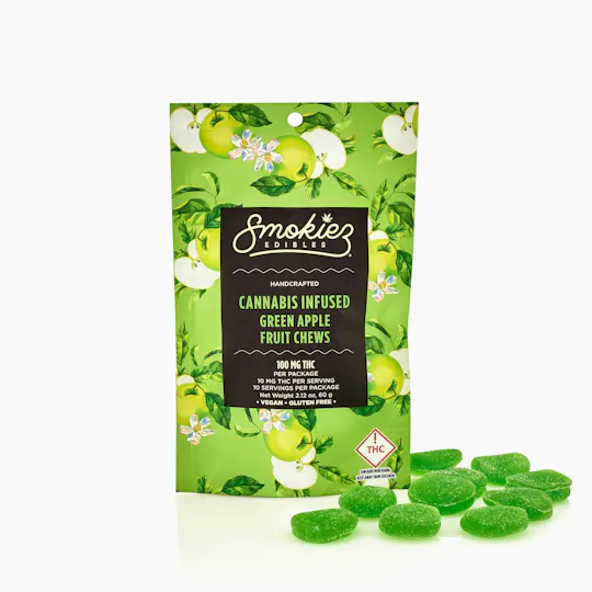 Smokiez Edibles - Green Apple Fruit Chews | 100mg | 10ct | 100mg/ea - 1