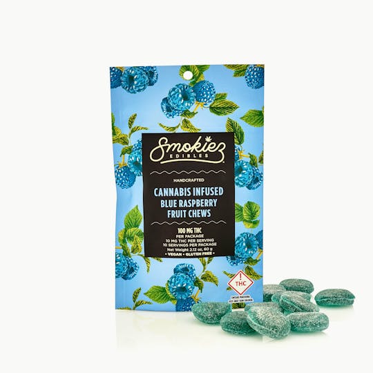 Smokiez Edibles - Blue Raspberry Fruit Chews, 100 mg - CO - 1